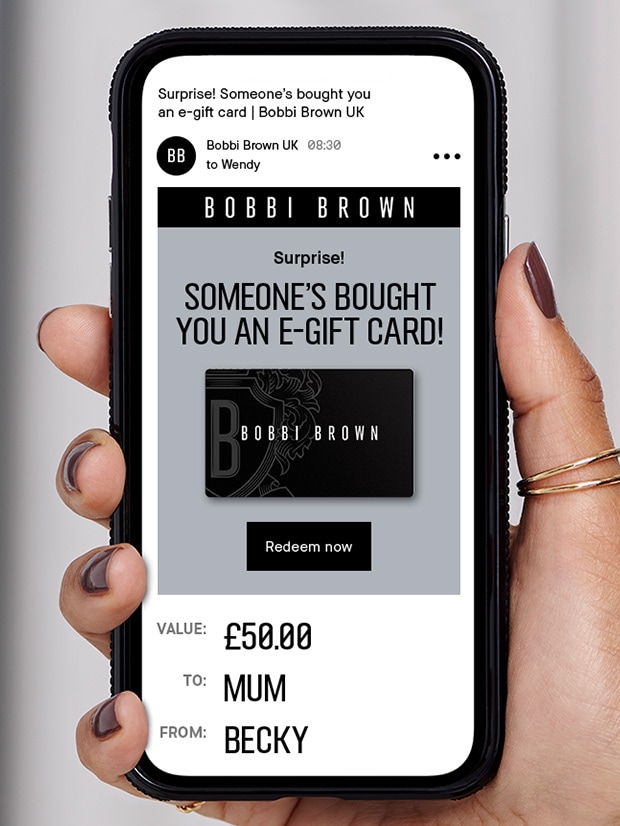 Close up of bobbi brown packaging